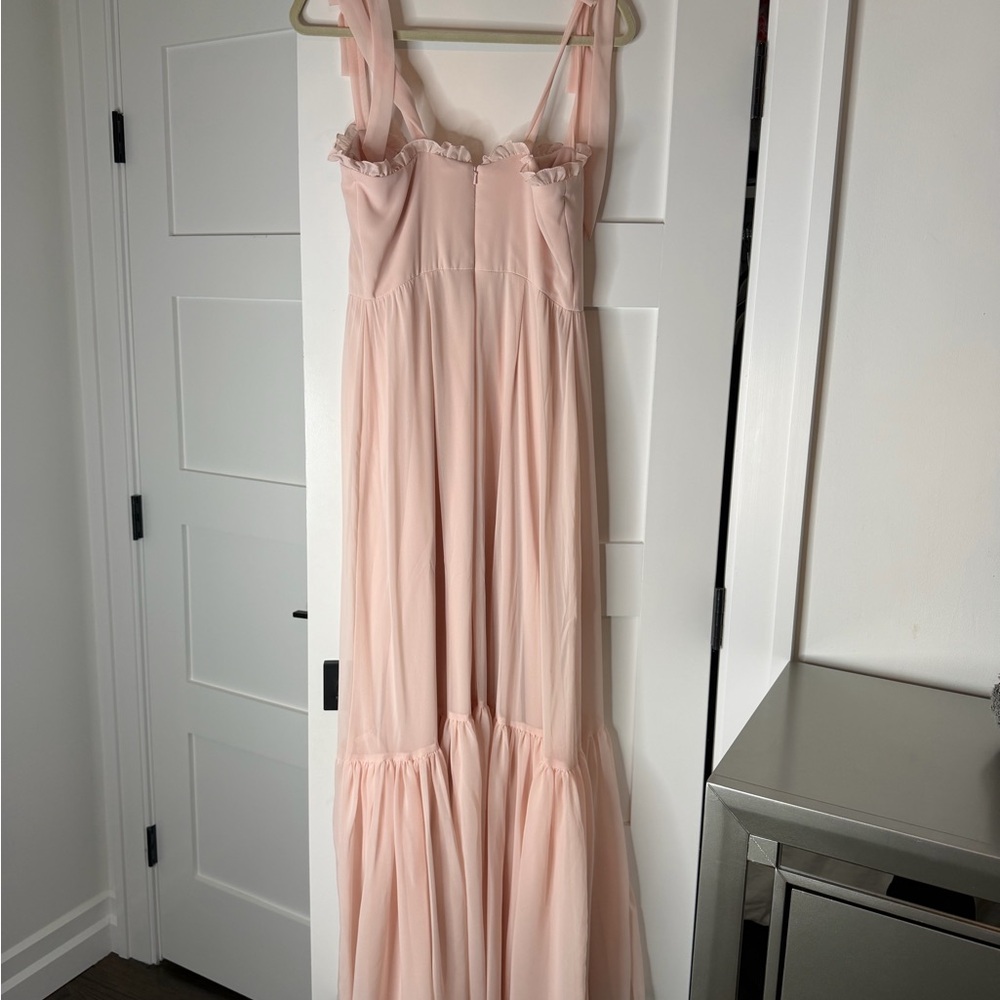 After Six Soft Blush Pink Ruffle-Trim Maxi Dress - Picture 2 of 3